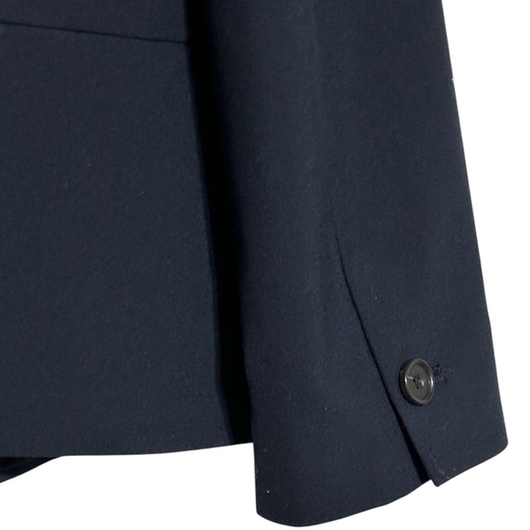 Ann Taylor NWT The Pleated Crewneck Navy Buttoned Jacket in Seasonal Stretch - Picture 8 of 12